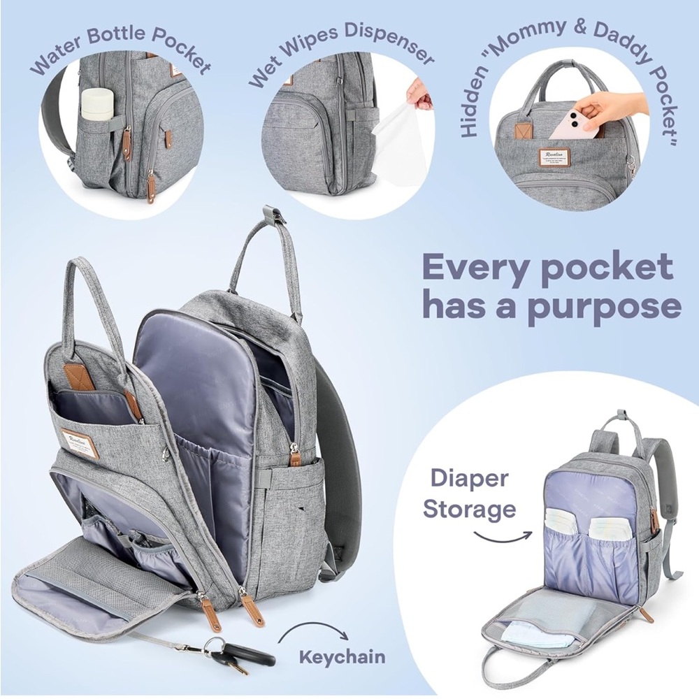 Gray Diaper Backpack - image 7